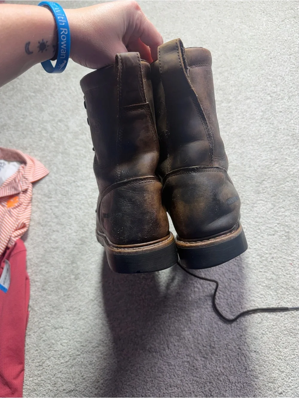 Justin safety toe electrical hazard men’s lace up boots sz 11D